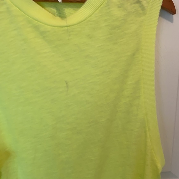 Free People sleeveless tshirt; neon yellow; size M - Picture 6 of 8